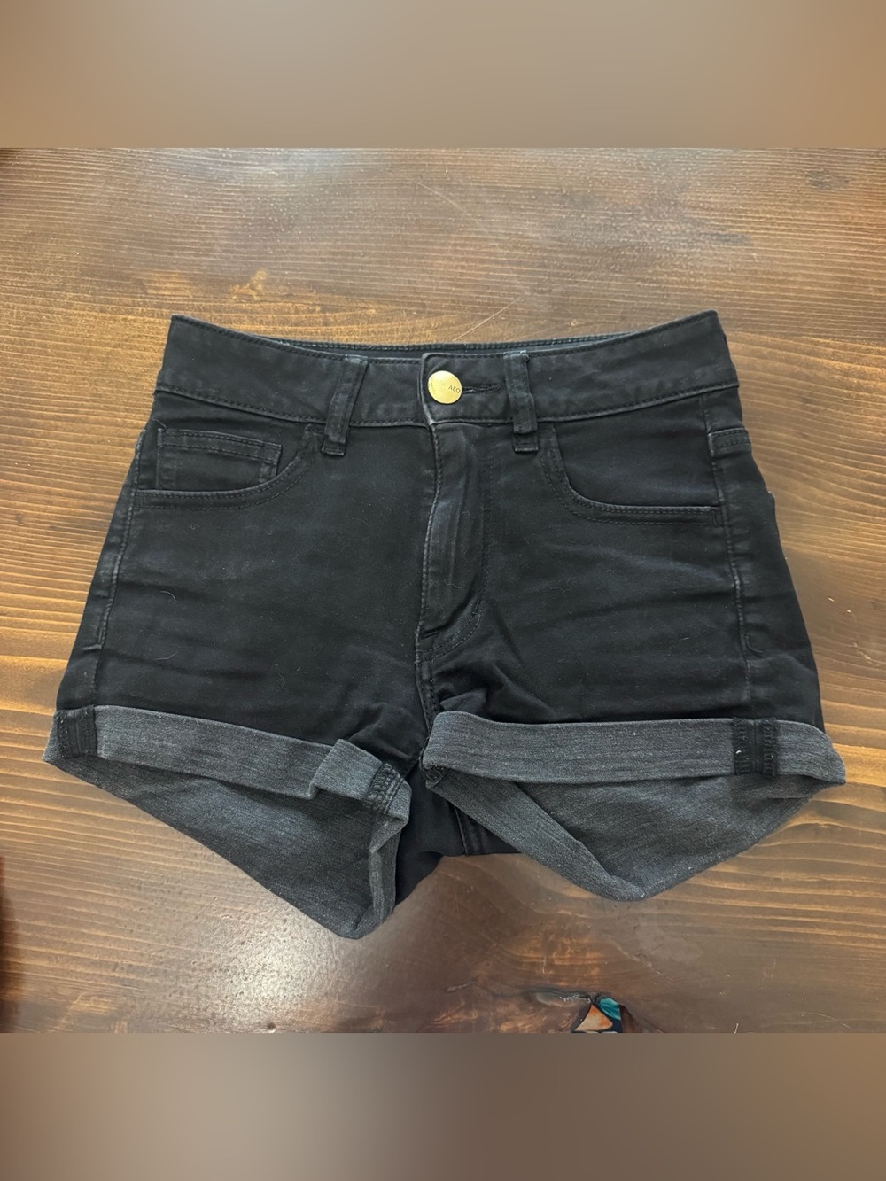 American eagle black high rise shorts